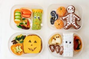 lunch box for children in the form of monsters for Halloween. the toning. selective focus