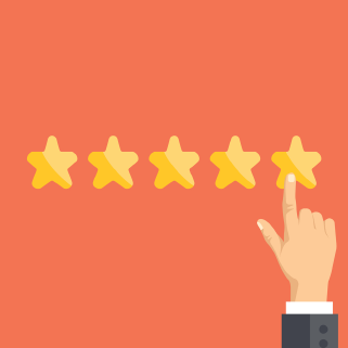 Hand Clicking On 5 Star Review for Carpet Cleaning